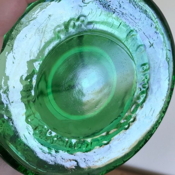 Green Crinkle Glass Widemouth Flower Urn Vase Vintage EO Brody A109 USA - Picture 7 of 7